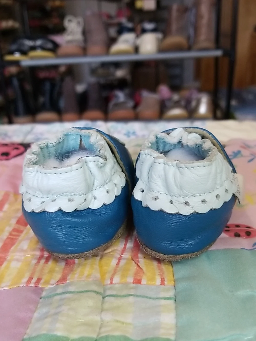 Robeez Blue Leather Baby Bird  Pediatrician Recommended Soft Soles 0-6 Months